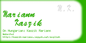 mariann kaszik business card